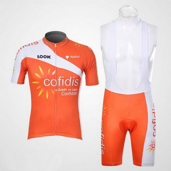 2012 Maillot Cofidis Tirantes Mangas Cortas Naranja